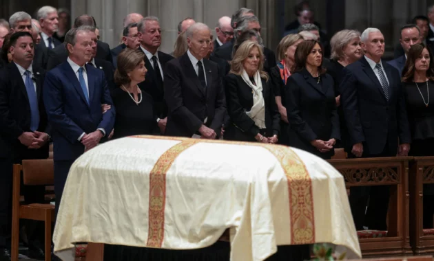 Hosts Zelenskyy, Netanyahu [titlebase] Pay Tribute to Lindsey Graham at National Cathedral Funeral