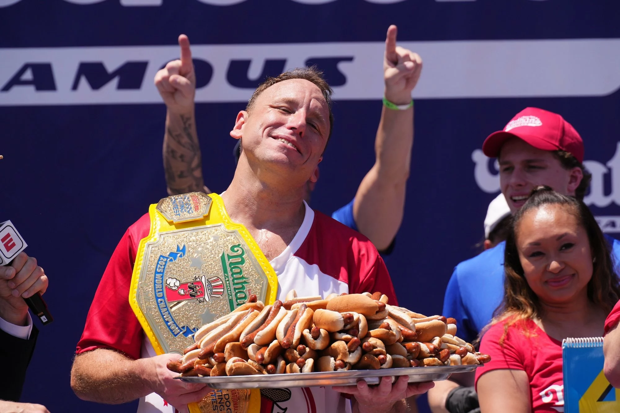 Joey Chestnut Wins 18th Nathan's Title [titlebase] in Thrilling Hot Dog Eating Contest